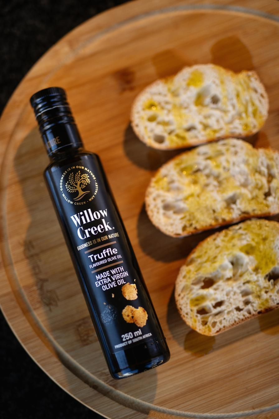 Willow Creek Truffle olive oil with toasted bread